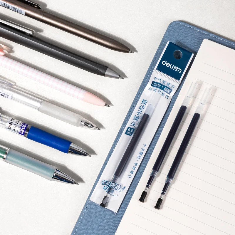 ديلي 20 قطعة جل القلم الملء 0.5 مللي متر رصاصة تلميح التجفيف السريع الحبر السلس الكتابة هلام أقلام الملء لأقلام الكتابة قابل للسحب