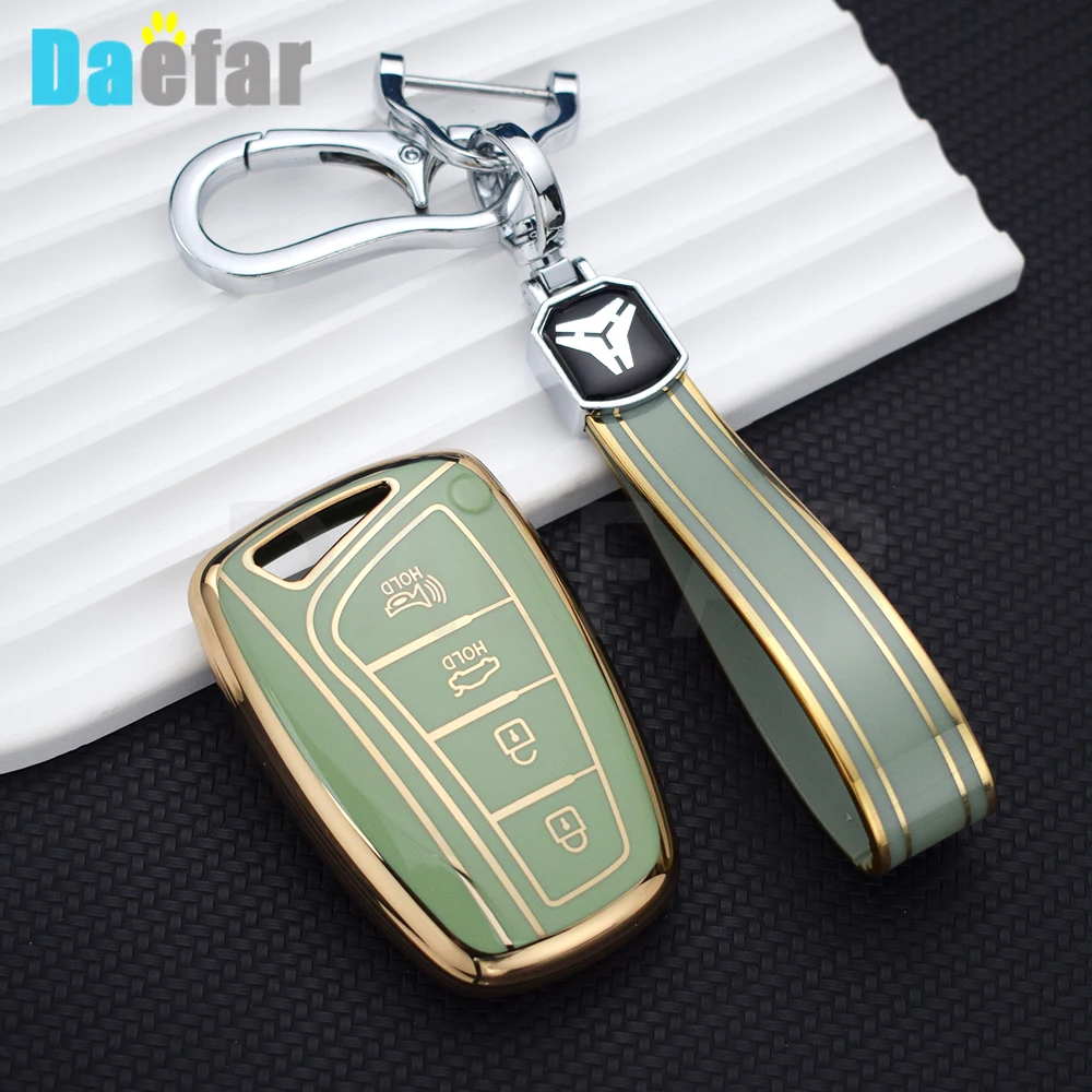 TPU Remote Key Case Cover Holder Fob For Hyundai Grandeur HG Sedan Genesis G80 Santa Fe 3DM Grand SantaFe 2018 IX45 EQUUS Azera