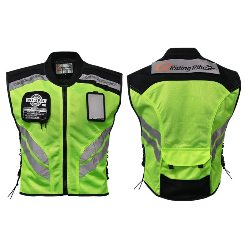 JK22 Riding Tribe Motorcycle Reflective Jacket Safty Waistcoat Warning Clothing High Visibility Moto Vest Team Uniform