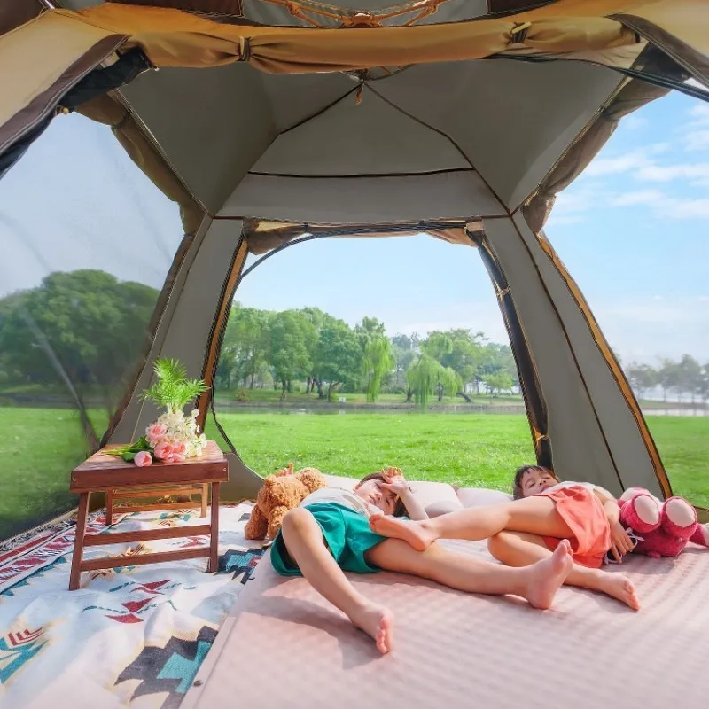 Outdoor camping tent overnight folding portable canopy 2-in-1 full set of automatic camping
