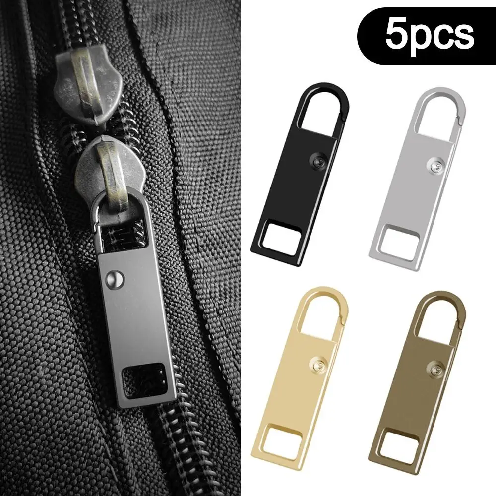 5PCS New Metal Zip Puller Replacement Tab Zipper Sliders Head Zipper Head Detachable Backpacks Purses Repair Sewing Accessories