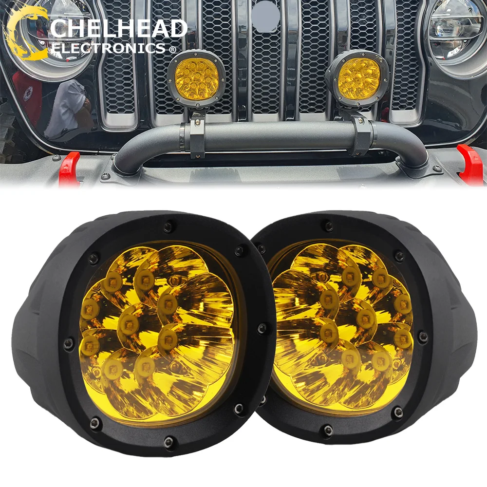 Car Led Fog Light Work Lamp Spot Beam 27W 3000K Auto Driving for Offroad UTV Truck 4X4 4WD SUV Garden Backyard Lighting