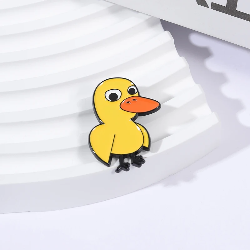 The Duck Song Got Any Grapes Enamel Pins Brooch Cute Cartoon Yellow Duck Big Eyes Brooches Jacket Bag Lapel Badge Jewelry Gifts