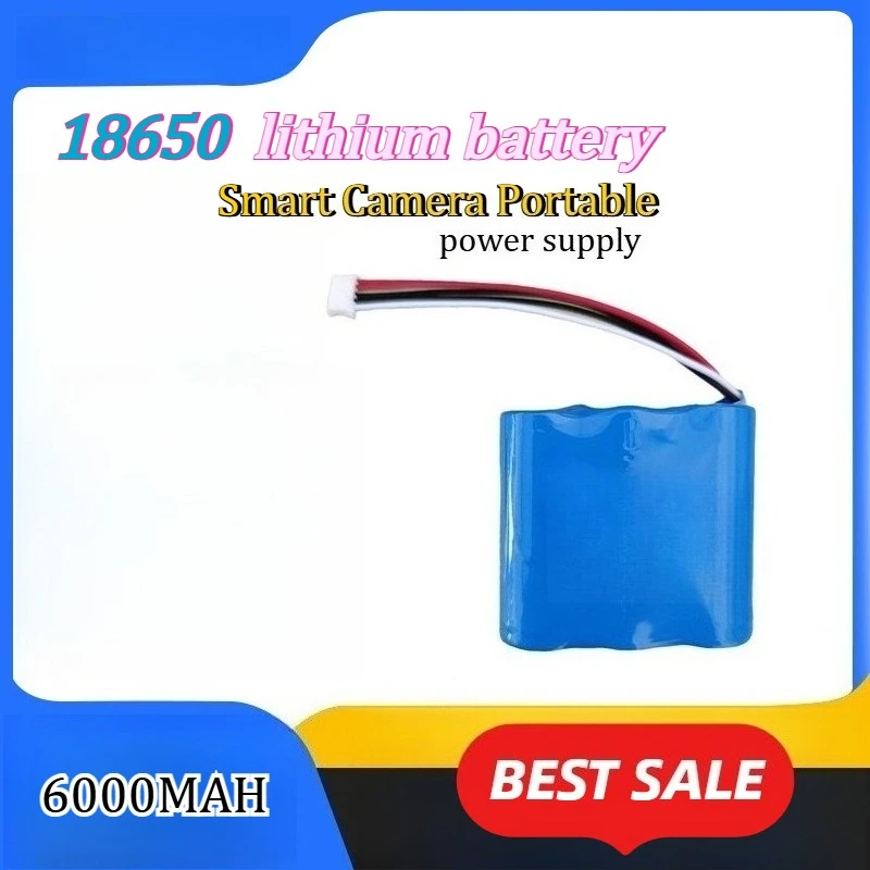 

Литиевая батарея 18500 6000 мАч для интеллектуальных камер, 7.4В, портативный аккумуляторный блок питания с зарядкой