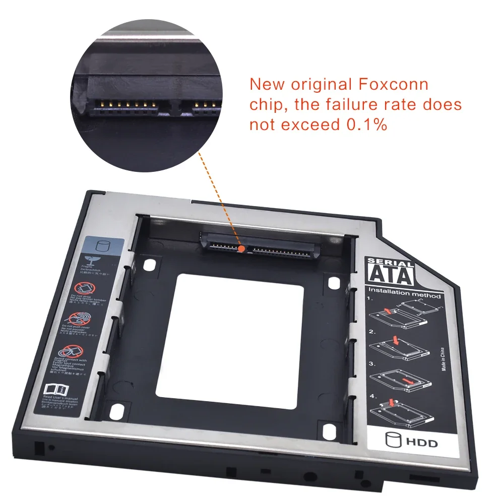 Full Aluminum Hard Disk Tray For 12.7/9.5 Inch Laptop Mechanical Sata3 Ssd Solid State Drive Drive Support Bracket Hdd Caddy