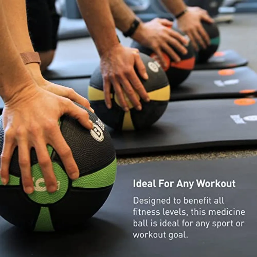Medicine Ball Weighted Exercise Ball for Home Gym Black Rubber Durable Anti-Slip Surface Balanced Weight Distribution