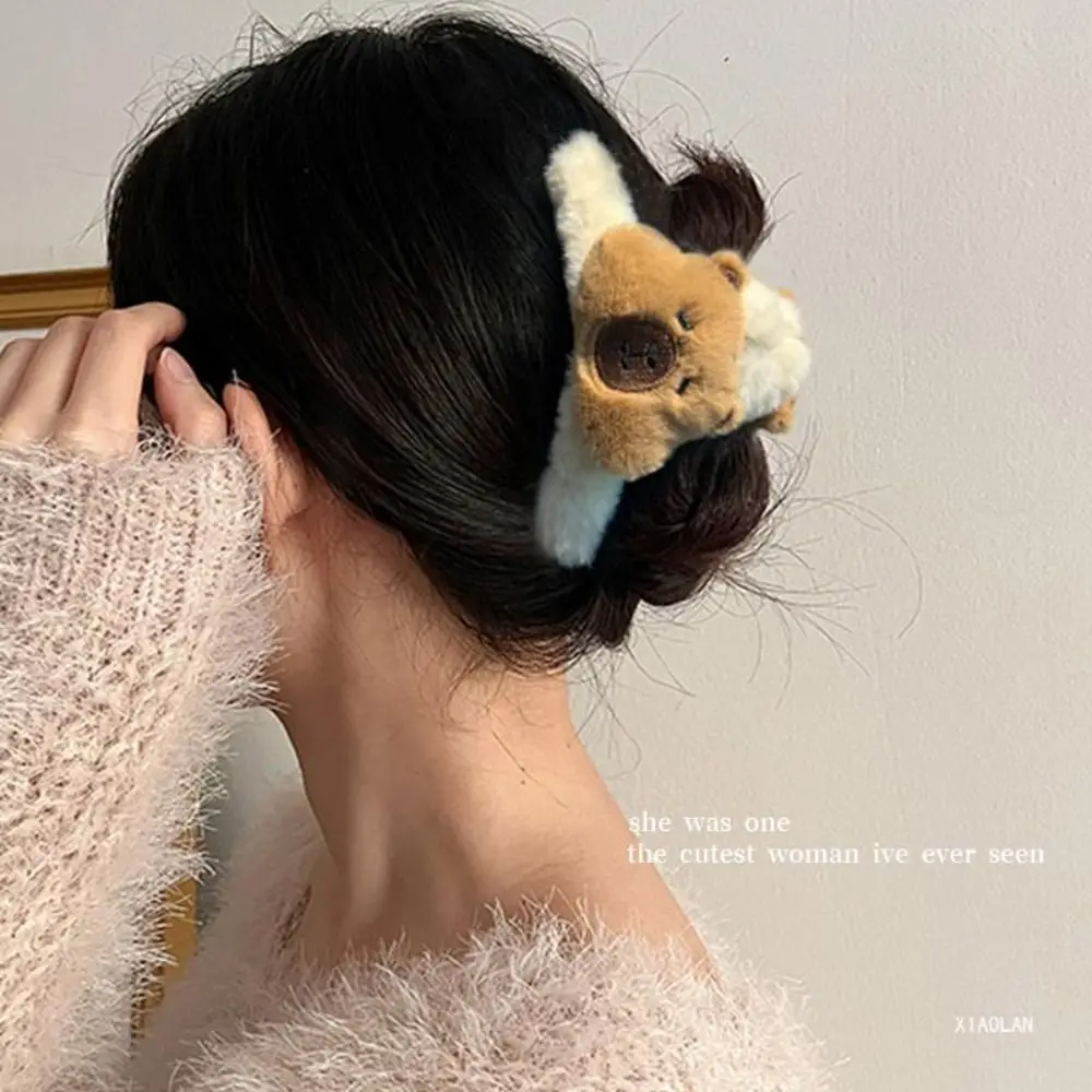 

New Cartoon Capybara Hair Accessories Headwear Elastic Hair Claw Clip Barrette Scrunchie Women