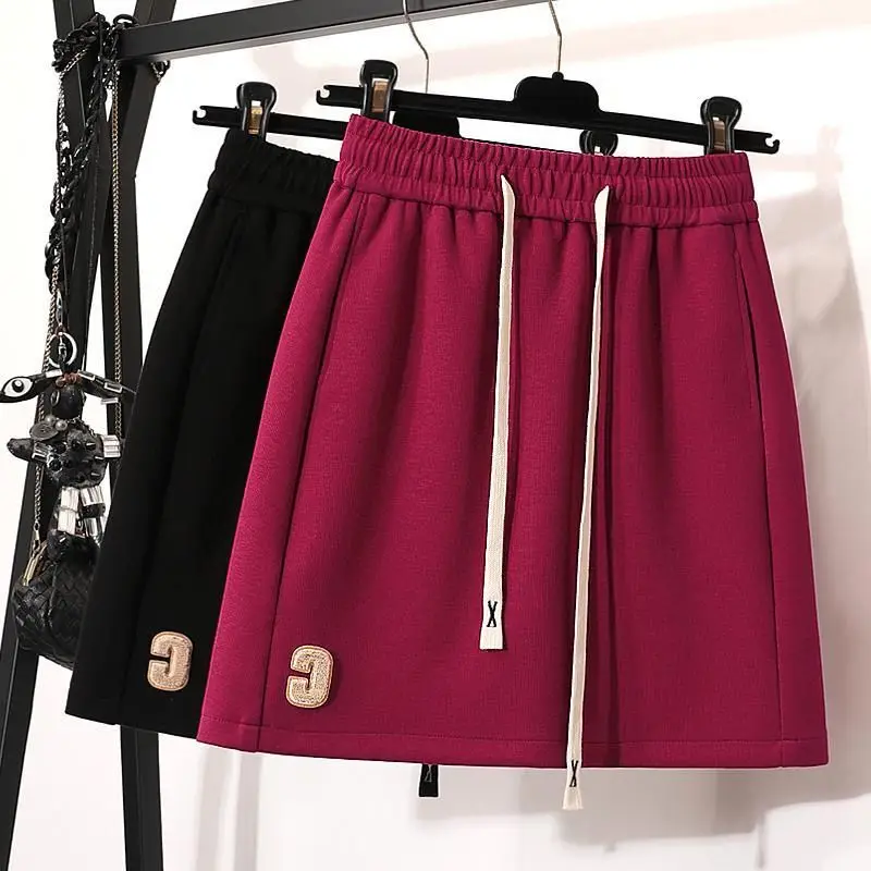 

Fat MM Autumn and Winter Inner Wear Anti-exposed Hip A-line Short Skirt 300 Catties Large Size High Waist Slim Skirt for Women