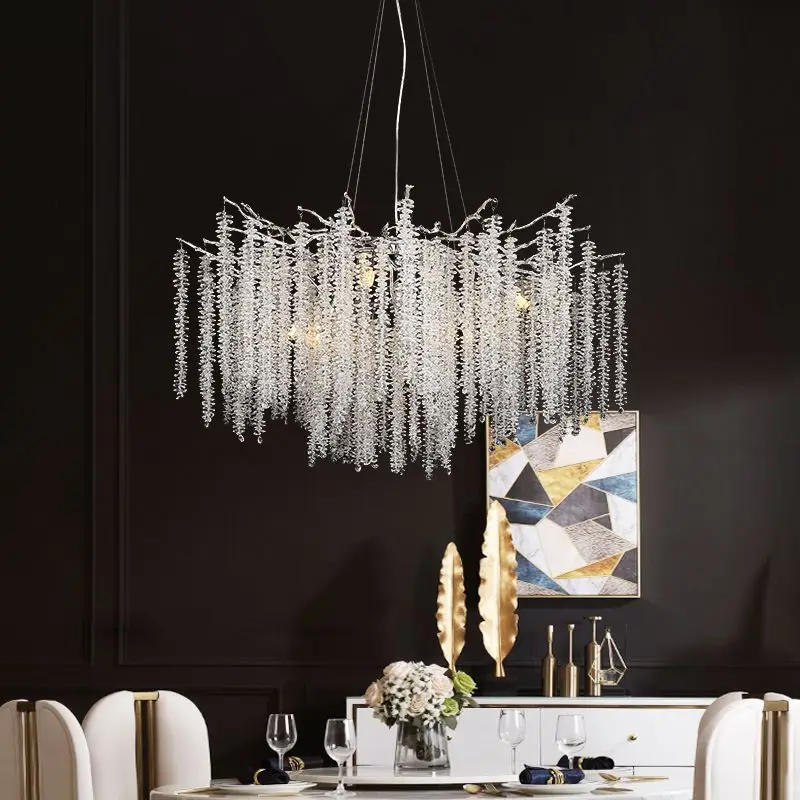 Light luxury living room pendant light, modern crystal designer, luxury bar table lamp, French branch restaurant pendant light