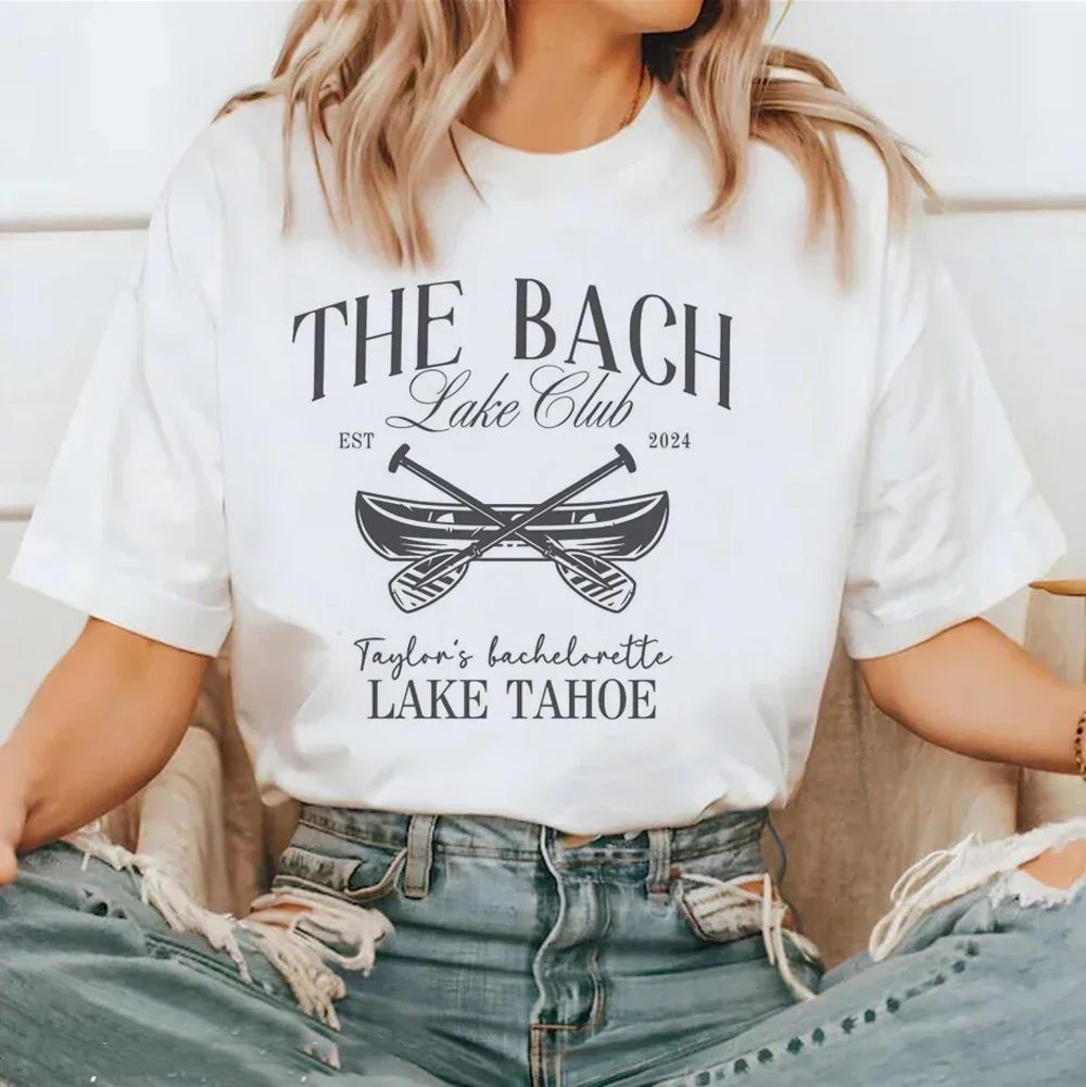 The Bach Lake Club Taylors Bachelorette Print T-shirts Female Casual Tee Clothing Hip Hop Trendy Short Sleeve Summer O-Neck T Sh