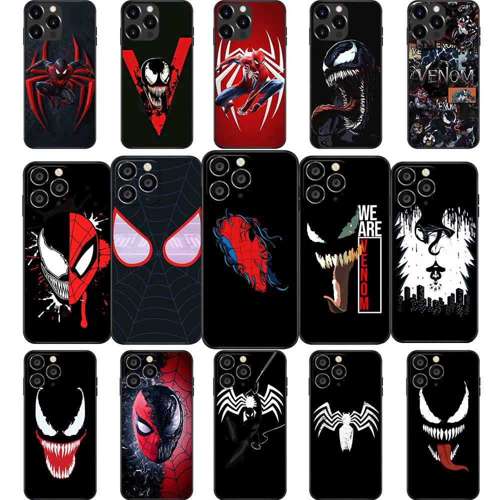 IQ-36 Spiderman Venom Soft Case For iPhone 11 12 13 14 15 Pro Max Mini Plus