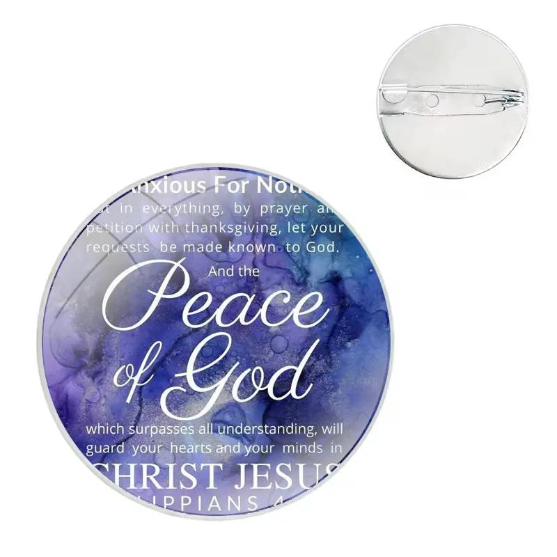 Pins Badge Metal Brooches For Clothes Backpack Decoration gift Bible verse Philippians Jesus Christ Christian