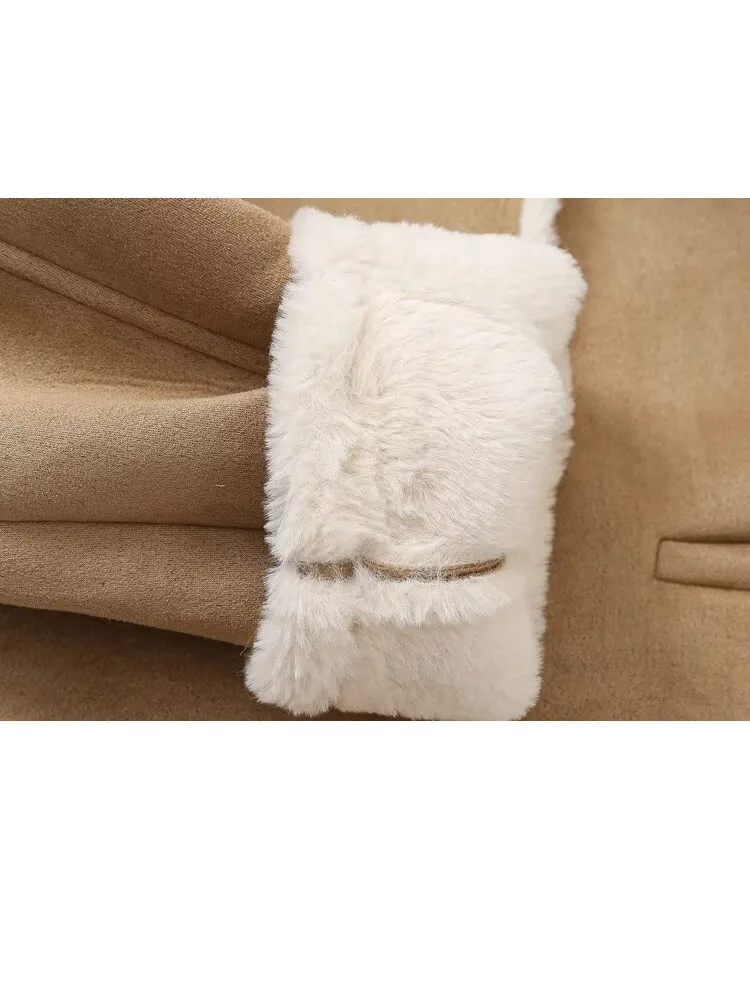 Hh inverno feminino nova moda botão de ouro reversível jaqueta quente feminino tripulação pescoço único breasted alta rua casaco casual mujer