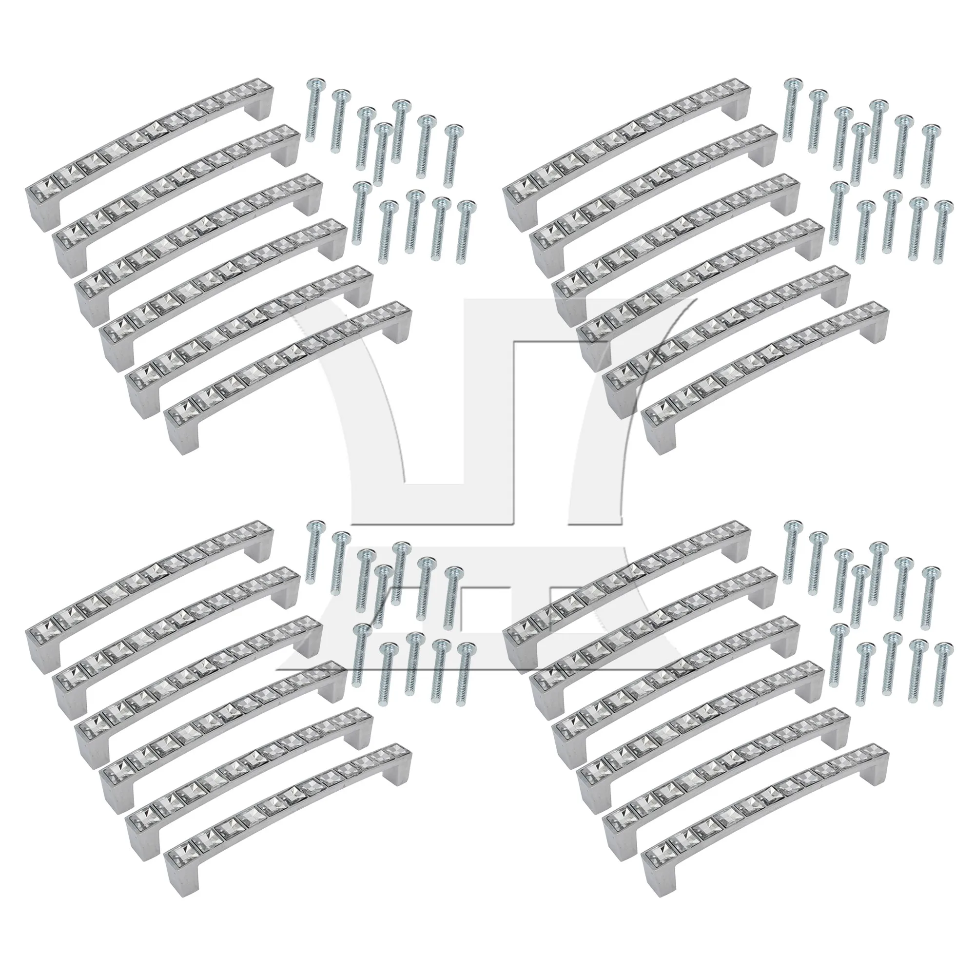 

24 Pcs Silver Furniture Door Knob for Cabinets Closets 12.8cm Silver