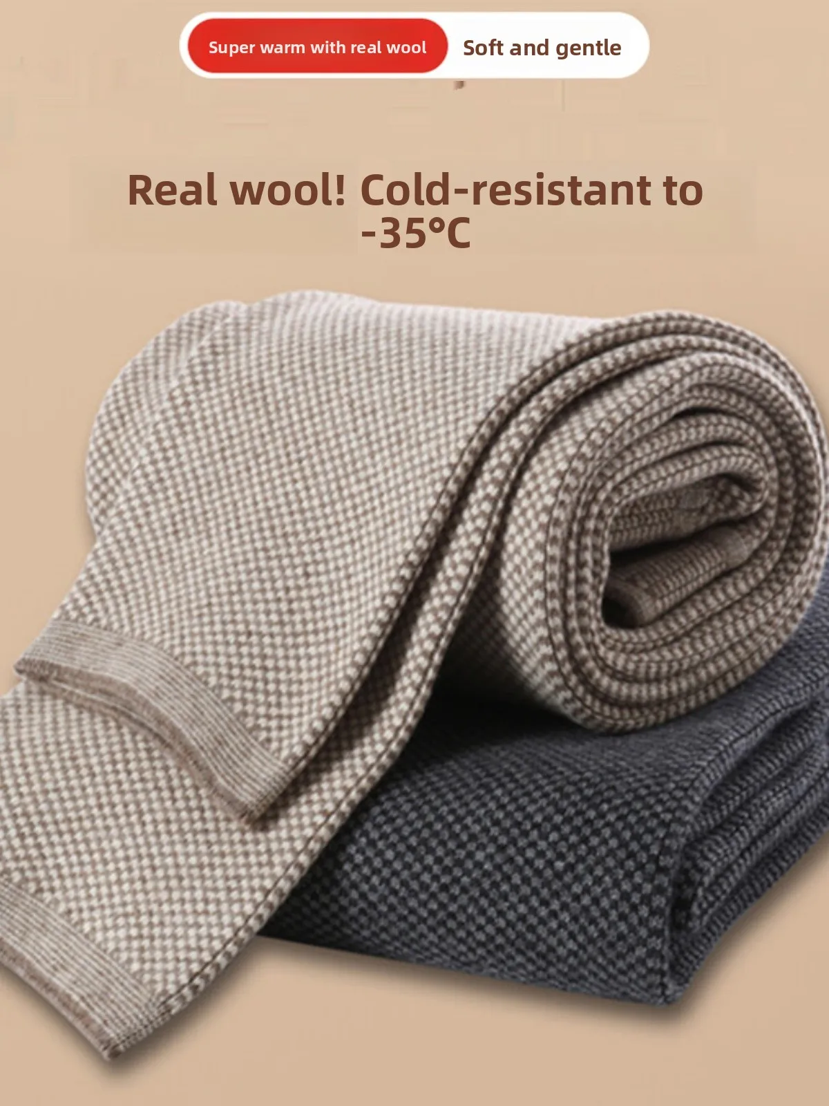 

Pure Camere Knitted Thi Warm Trousers Men's Autumn Winter Cotton Pants Middle-aged Youth Casual Long Pants Stripe Pattern