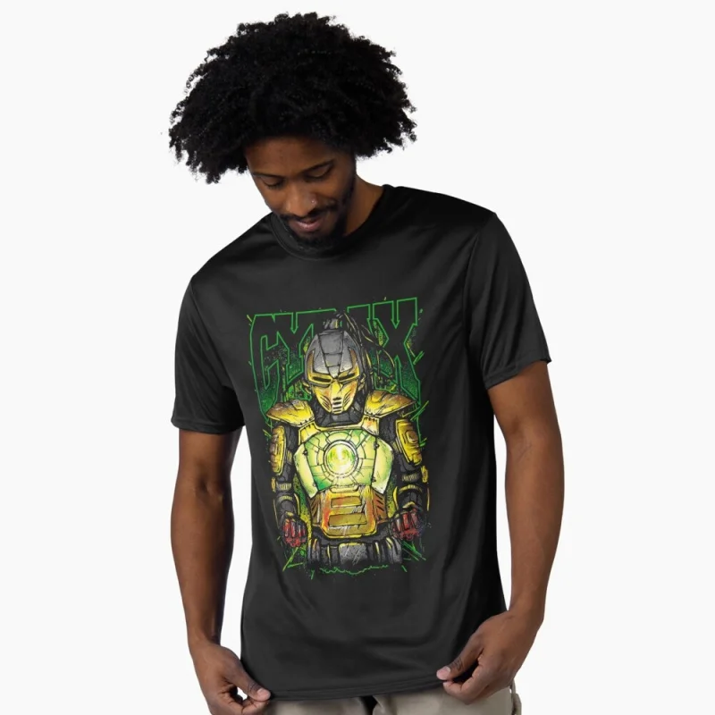 Vintage 90's Mortal Kombat Cyrax Gift tshirt for gamer 100% cotton printed Men's Short Sleeve Graphic T-Shirt All size tops