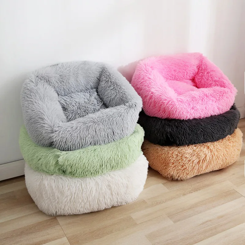 Dog Beds Plush Pet Bed Fluffy  Cushion Mat Pets Small Breeds Kennel Supplies Products Medium Blanket Puppy