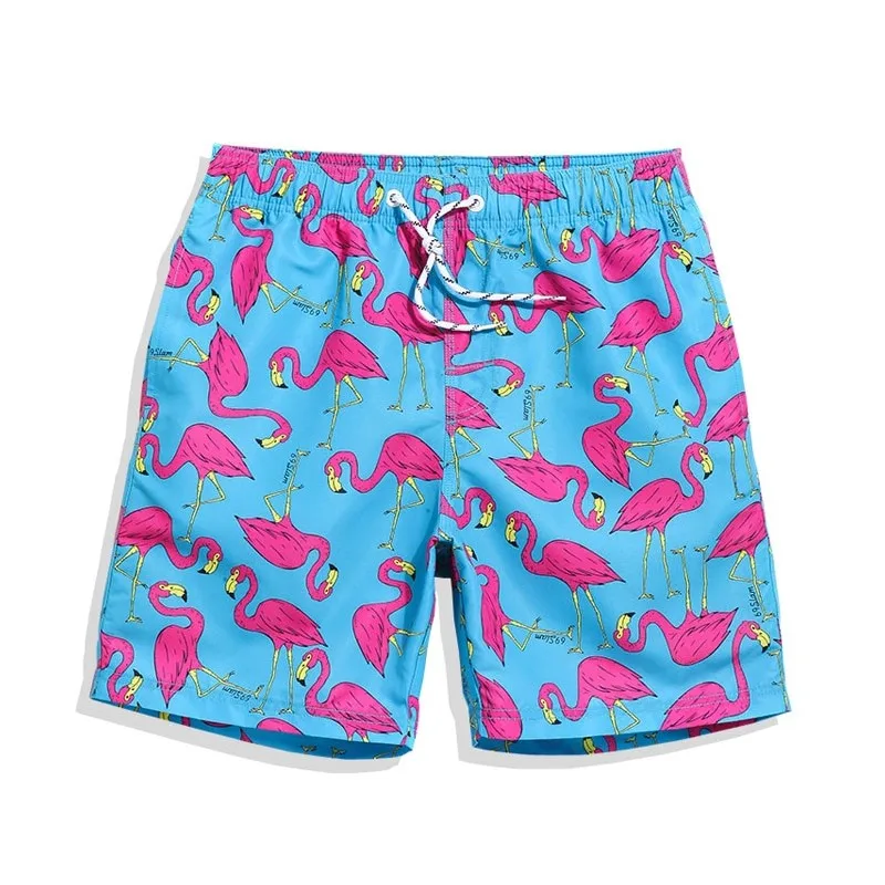 Men's Shorts Flamingo 3D Printed Vacation Swimming Clothing Summer Beach Surfing Board Shorts Hawaii Shorts Men Women Swim Pants