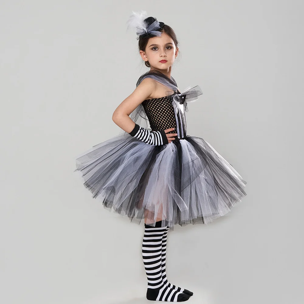 Mädchen Patchwork-Puppen-Tutu-Kleid-Set, Buntes Tüll-Kostüm für Kinder, Halloween-Cosplay, Themenparty-Verkleidung – Detail 15