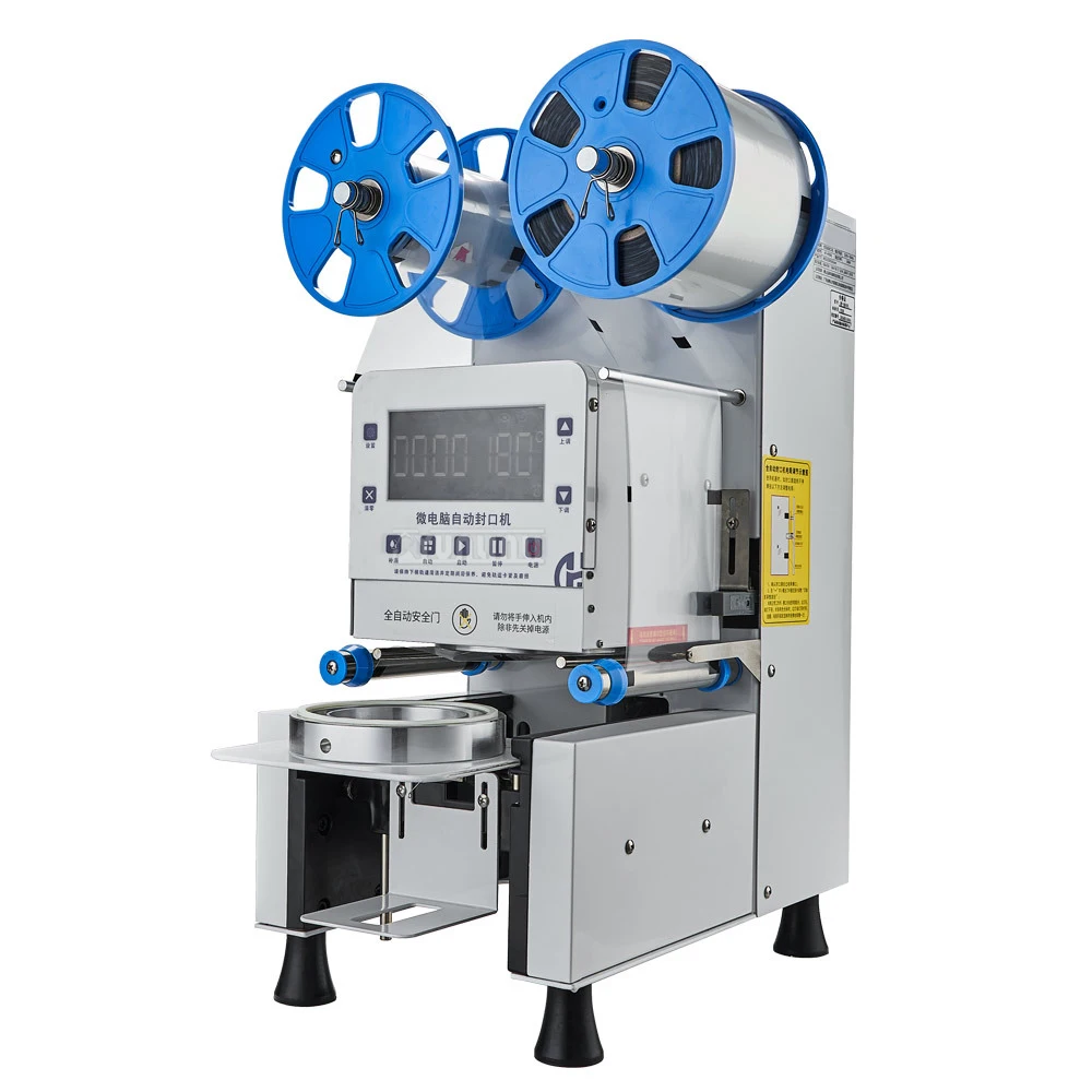Automatic Coffee & Tea Packaging Equipment Milk Tea Shop Cup Sealing Machine Paper Plastic Sealer
