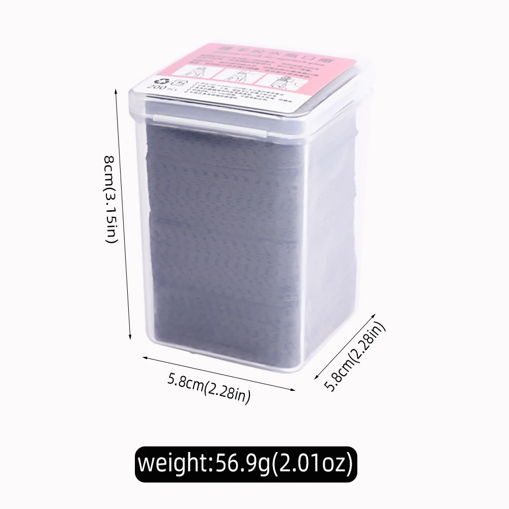 200 Pz/scatola Salviette per Rimozione Smalto per Unghie Senza Pelucchi 4 Colori Dischetti di Cotone Puliti Colla per Ciglia Smalto per Unghie Gel Remover Pulire Strumento per Manicure