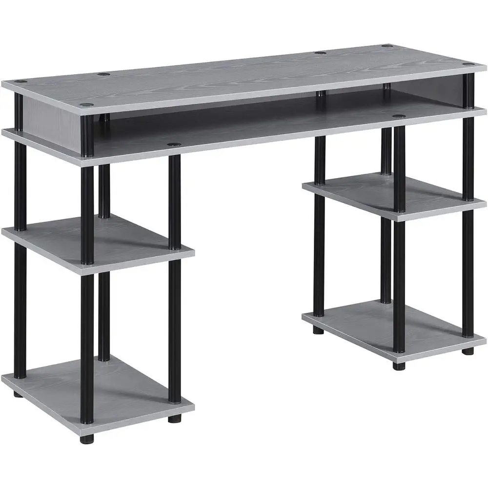 

Designs2Go No Tools Home Oice Desk with Shelves Shel Vanity Desk Computer Desk Nail Table or Nail Tech - 47.25" L x 15.75"