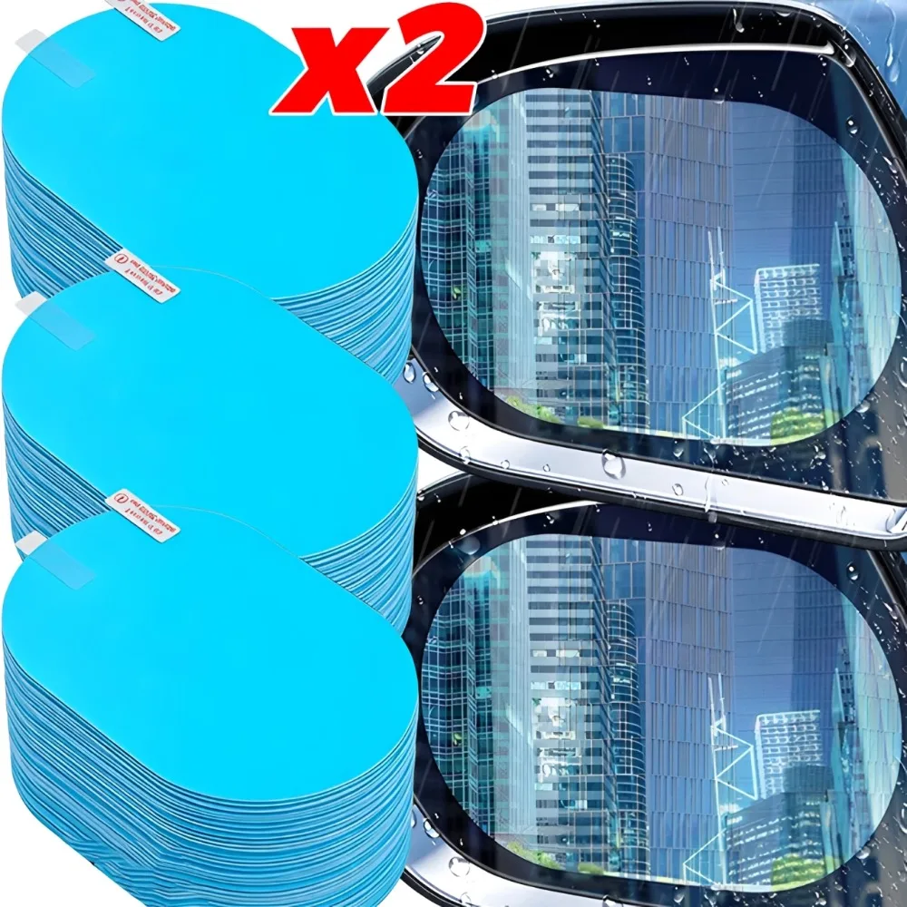 2/1pcs Universal Anti-Fog Anti-glare Rainproof Car Tuning Rearview Mirror Trim Film Cover Exterior Parts Car Glass Accessories