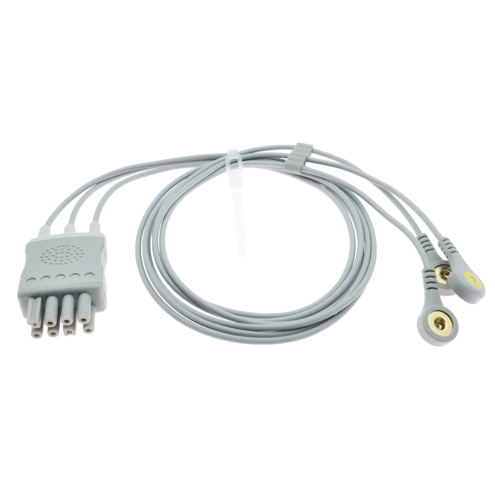 

Factory Price Lead Wire 3 Leads Compatible Nihon Kohden Leads Snap IEC Standard Medical Accessories