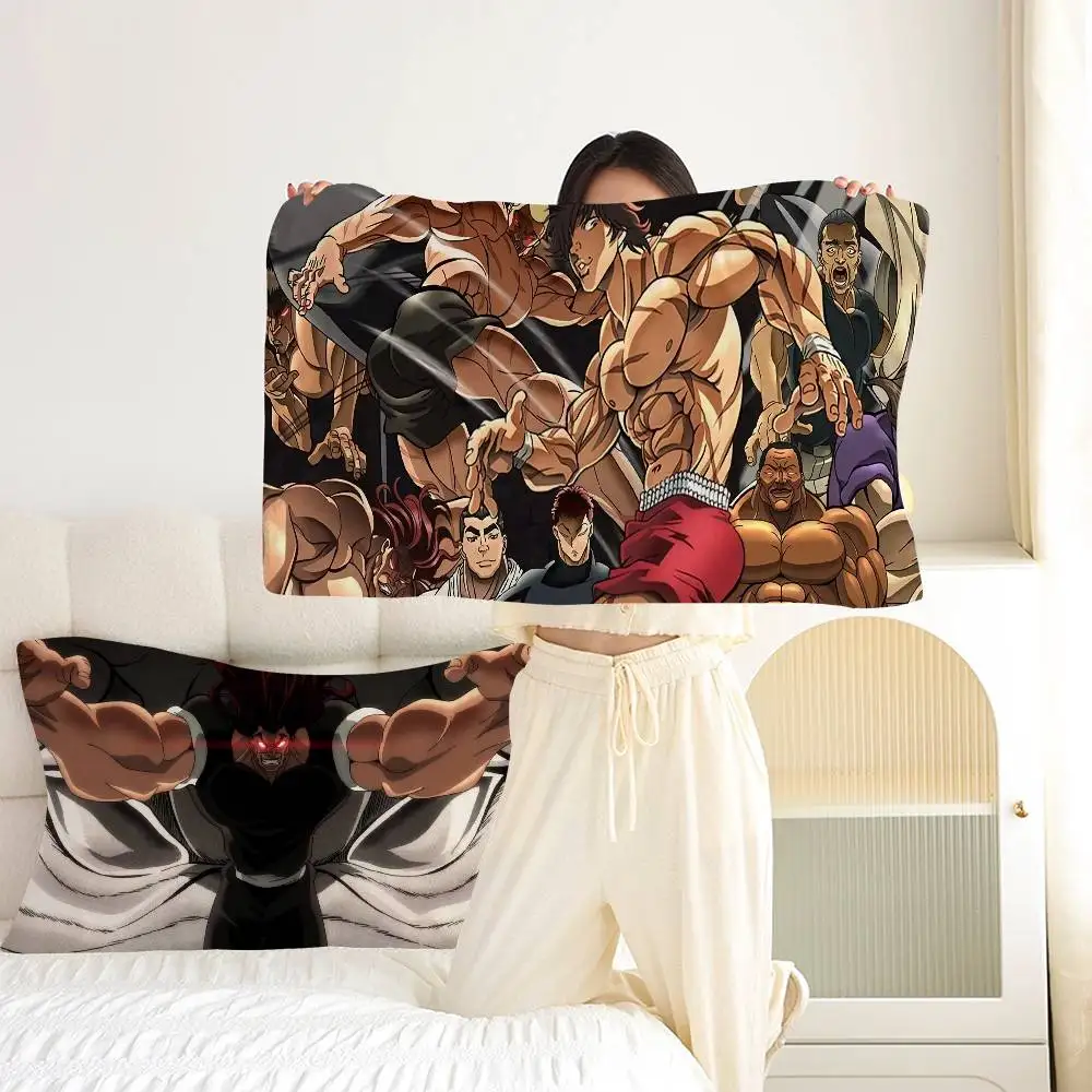 Funda de almohada Baki Hanma Yujiro Manga para cabello y piel, juego de fundas de almohada súper suaves de tamaño estándar