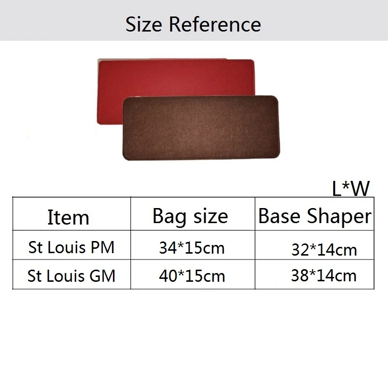 Felt Base Shaper Fits For Goyar St Louis PM GM Tote Cosmetic Bag Felt Makeup Bag Support Pad