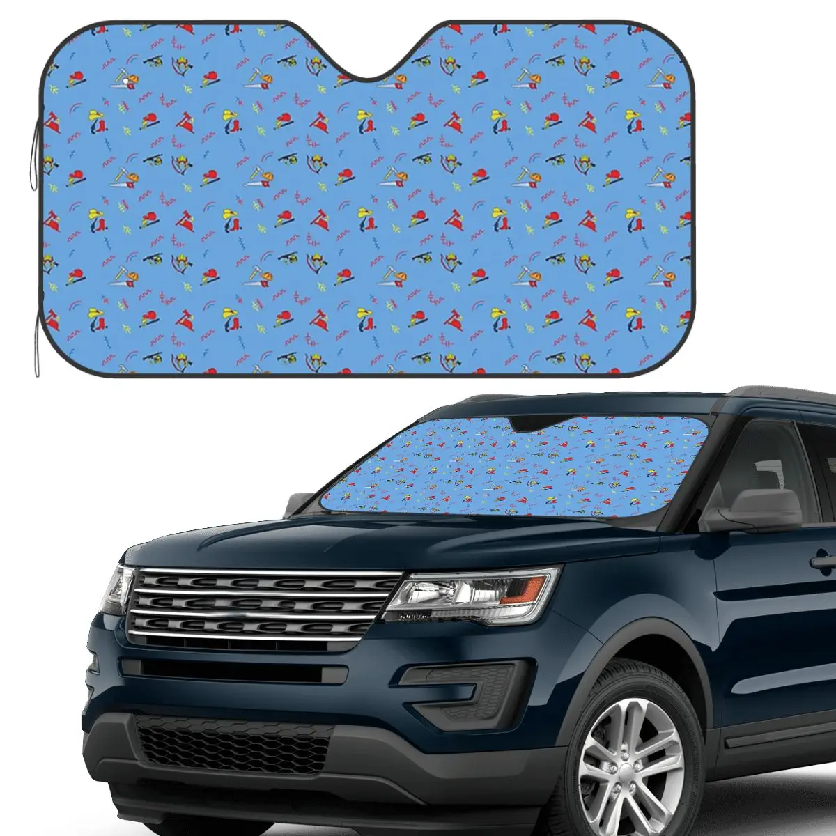 

Good Guys Child's Play Chucky Killer Doll Pattern Sunshade Windscreen Car Front Windshield Window Sun Visor Accessories Cover