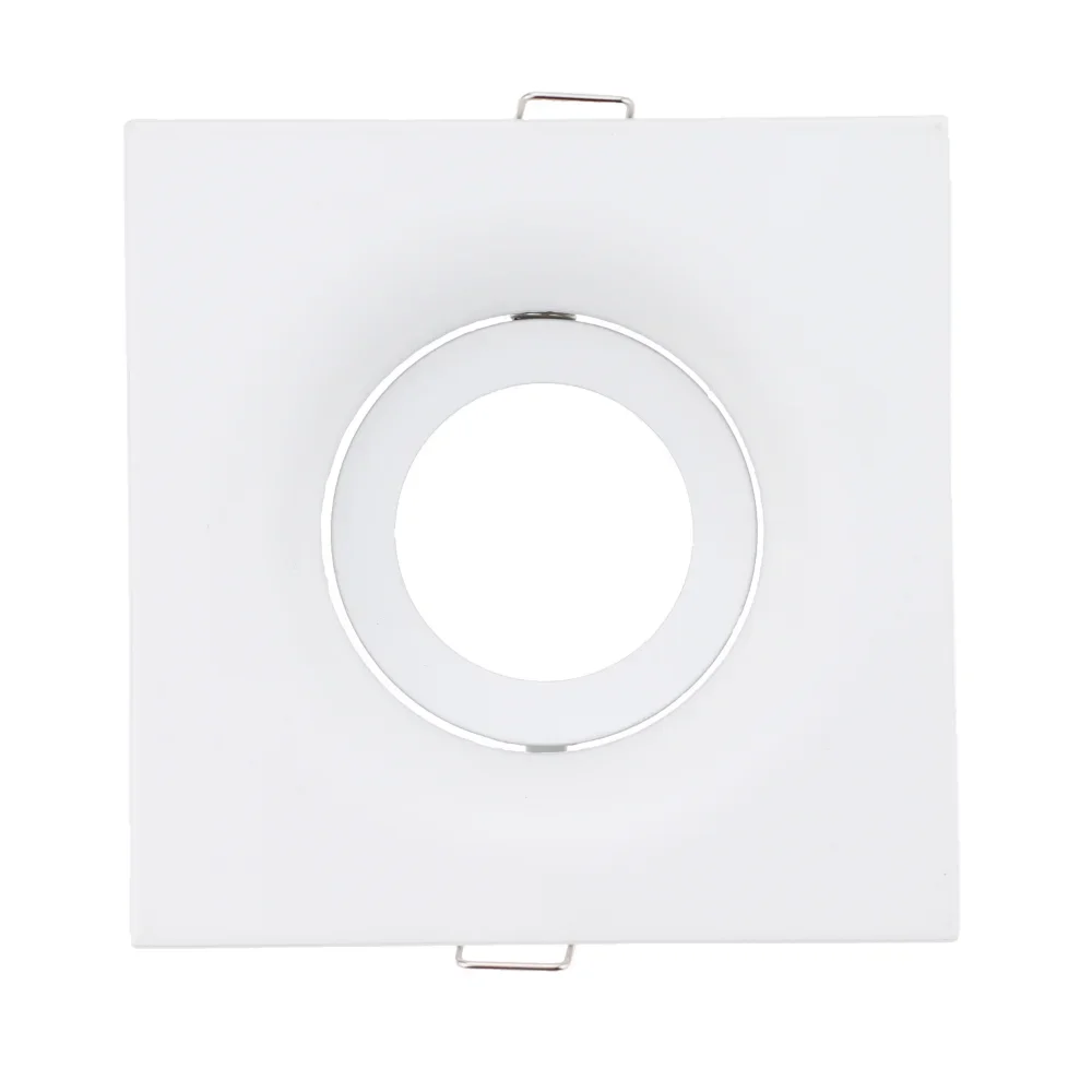 Round Square Recessed Downlight Black White GU10 MR16 Spotlight Bulb Socket Mounting Ceiling Spot Lights Lamp Frame Lamp Holder