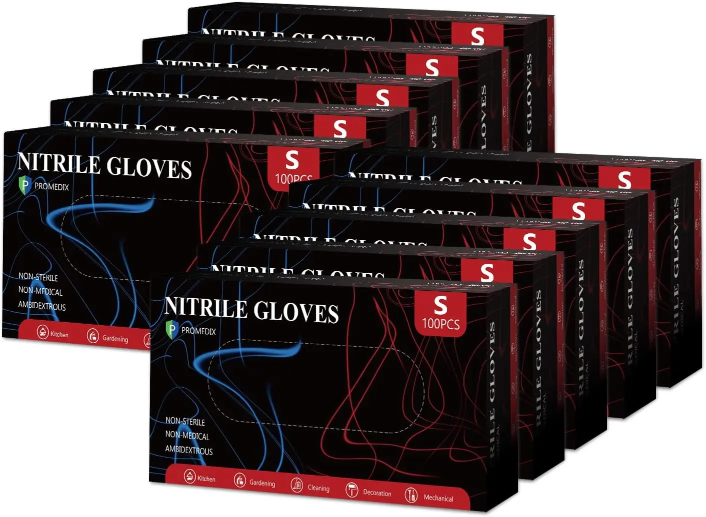 

Нитриловые одноразовые перчатки, 100 штук, толщина 4 мил, без латекса и пудры, для приготовления пищи и домашнего использования