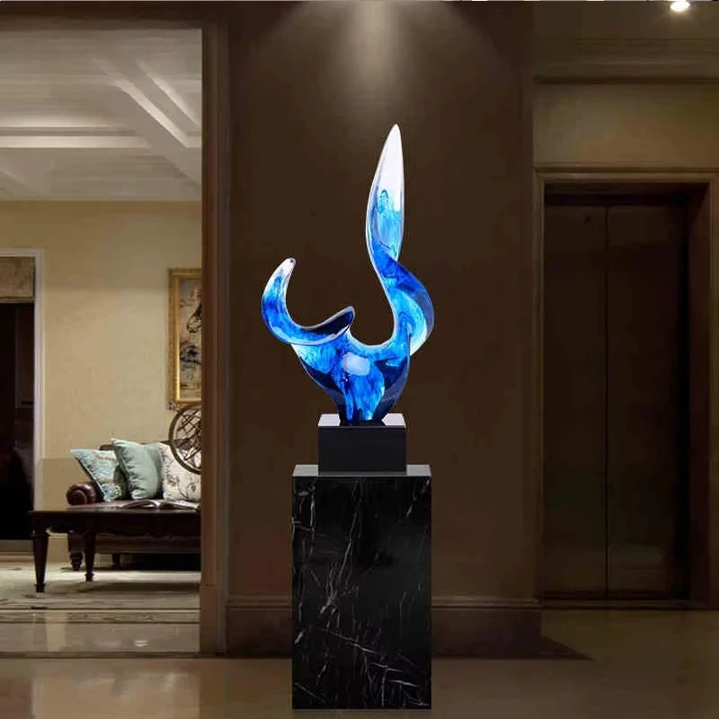 Hotel Home Decor Modern Abstract clear Resin Sculpture