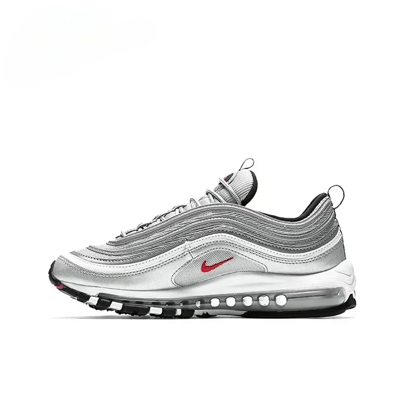 Nike Air Max 97 Silver Bullet Men Women Running Shoes Non-slip Wear Resistant Comfortable and Stylish Leisure Comfort Sneakers