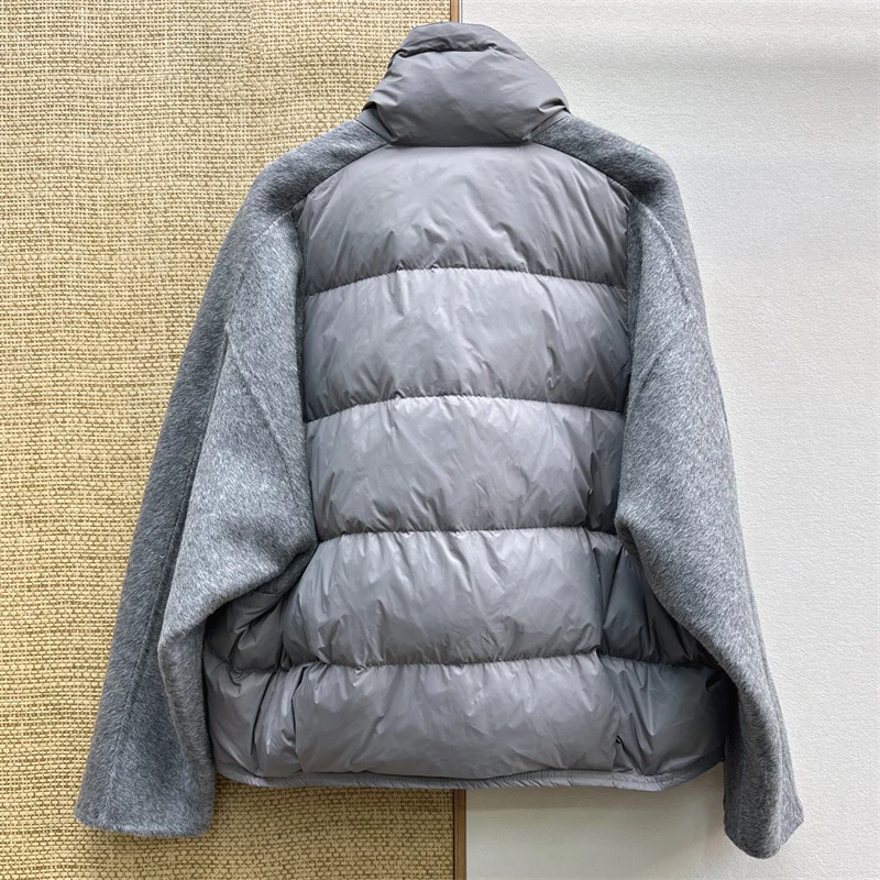 women's down jacket 2026 winter new short slim fit stand up collar women's down coat White duck down filled women's jacket y2k