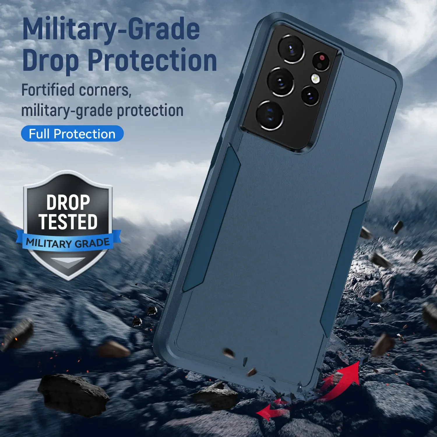 

Heavy Duty Rugged Armor Shockproof Case For Samsung Galaxy S22 Ultra S21+ 5G S21 S20 FE S10 A32 A52 A72 A53 A73 Back Cover