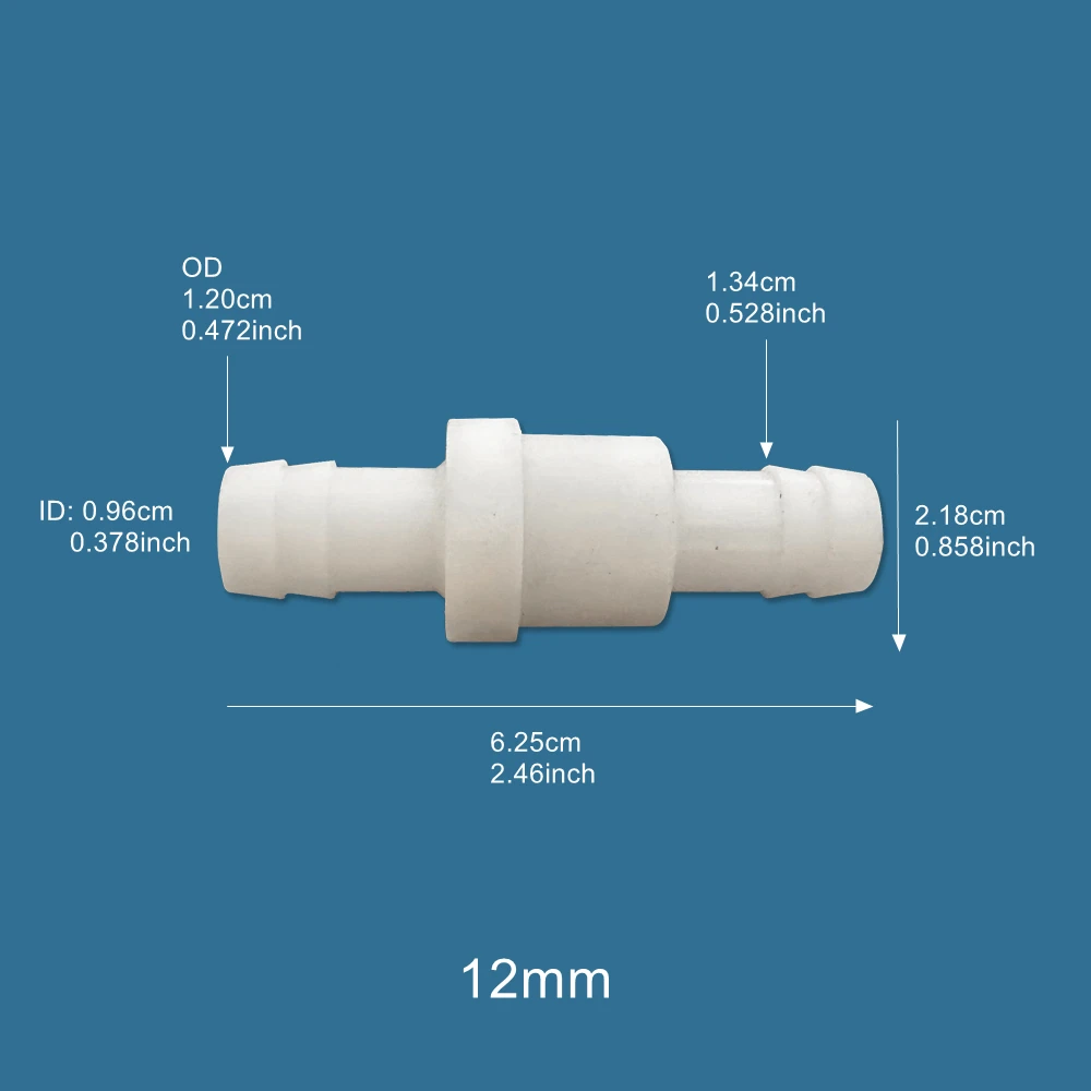 2PCS White 4mm/6mm/8mm/10mm/12mm Plastic One Way Inline Check Valve For Air Liquid Water