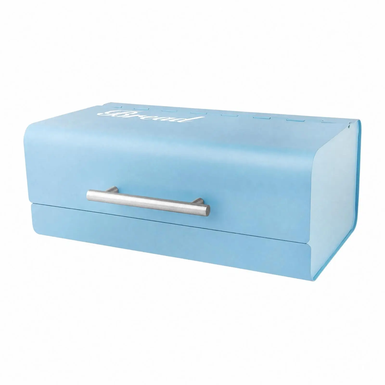 Galvanized Iron Kitchen Bread Box with Rounded Lid for Pastry Organization