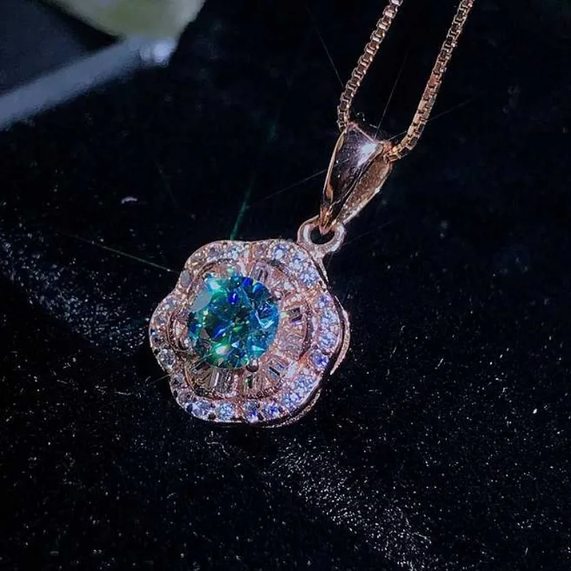 SACE GEMS D VVS1 0,5 ct naszyjniki z wisiorek diamentowy moissanitu dla kobiet błyszczące wesele biżuteria GRA S925 Sliver naszyjnik