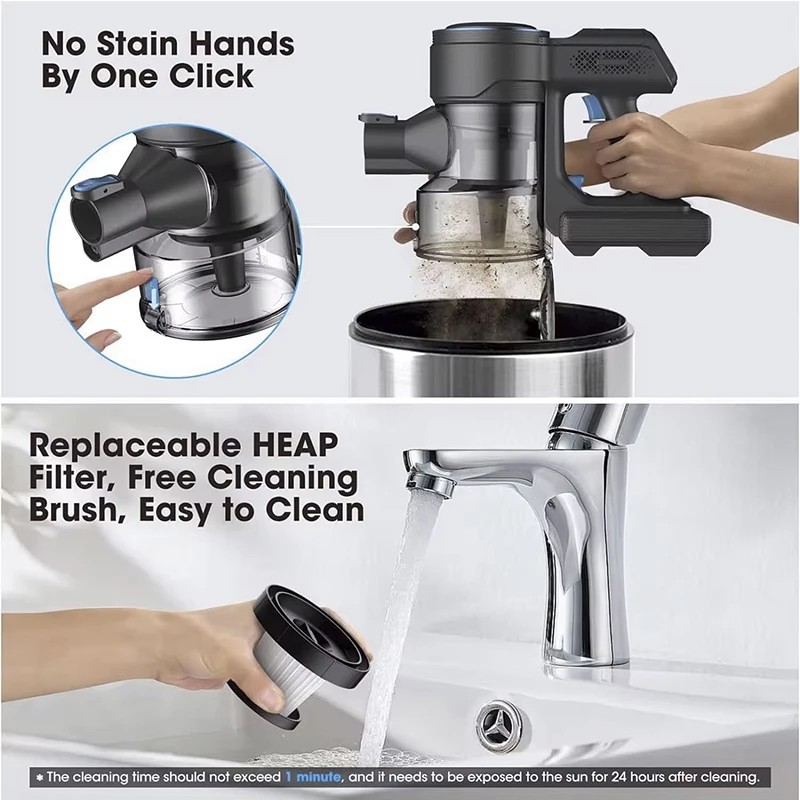 Wireless Vacuum Cleaner 28kPa Strong Suction,2 Power Modes electric sweeper,Home Carpet Sofa Car Pet Hair Vacuum Cleaner