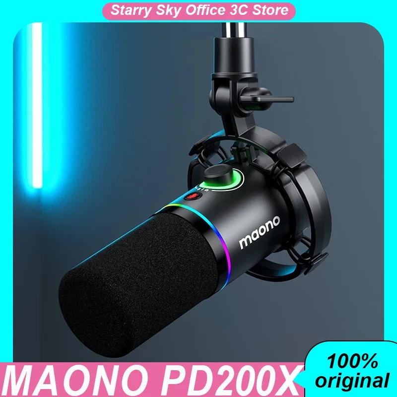 Maono Pd200x Rgb Gaming Microphone Moving Coil Desktop Professional Microphone Customized Recording Equipment