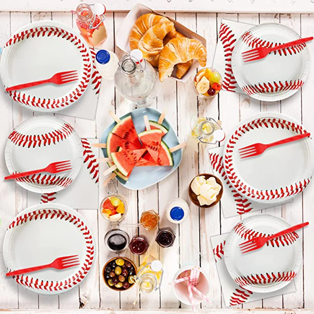 96 pcs Baseball Félfogadás termékek állítsa Irat Autórendszám Szalvéta Baseball Estély diy dekorációs Félfogadás items számára karácsonyi Halloween