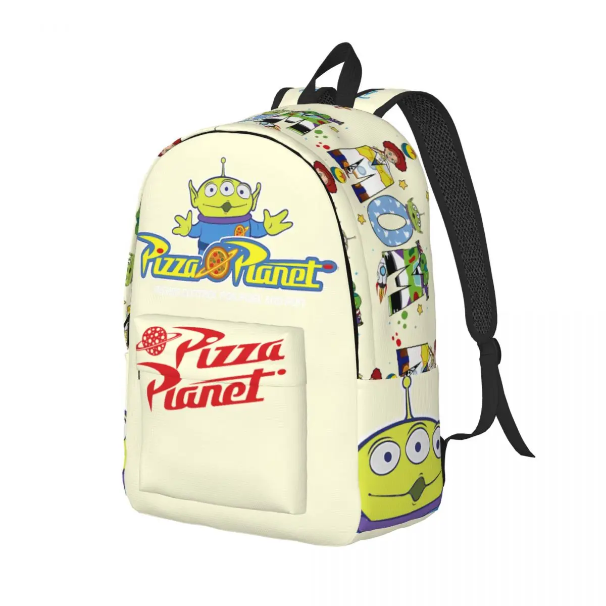 Lightweight Pizza Planet Storage Bag Camping Zipper Closure Disney Toy Story Andy Film High School Students Schoolbag Gift