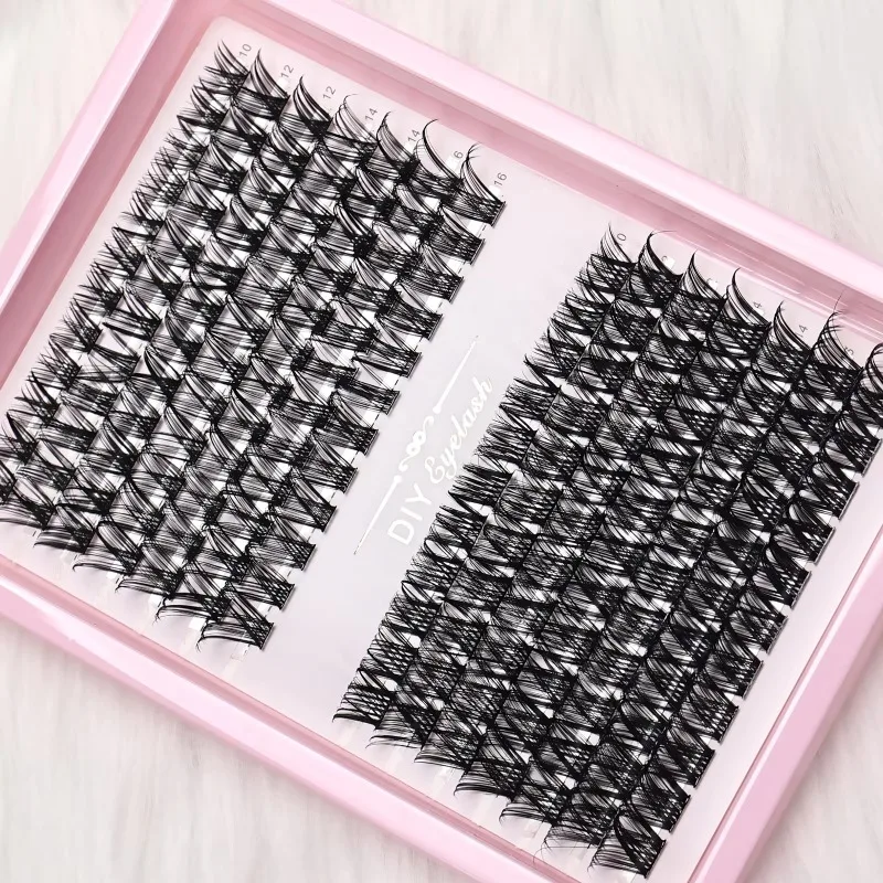 Cils individuels volumineux et effilés, courbure D, longueurs mixtes 10-16mm, réutilisables, pour débutants, usage quotidien ou soirée