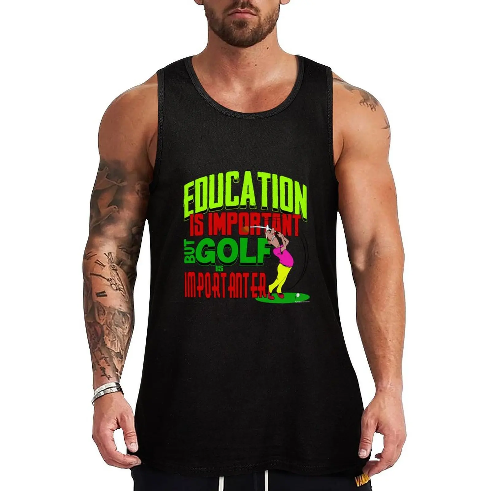 Golf is importanter Tank Top Fitness Workout Tank Top Breathable Muscle Fit Shirt