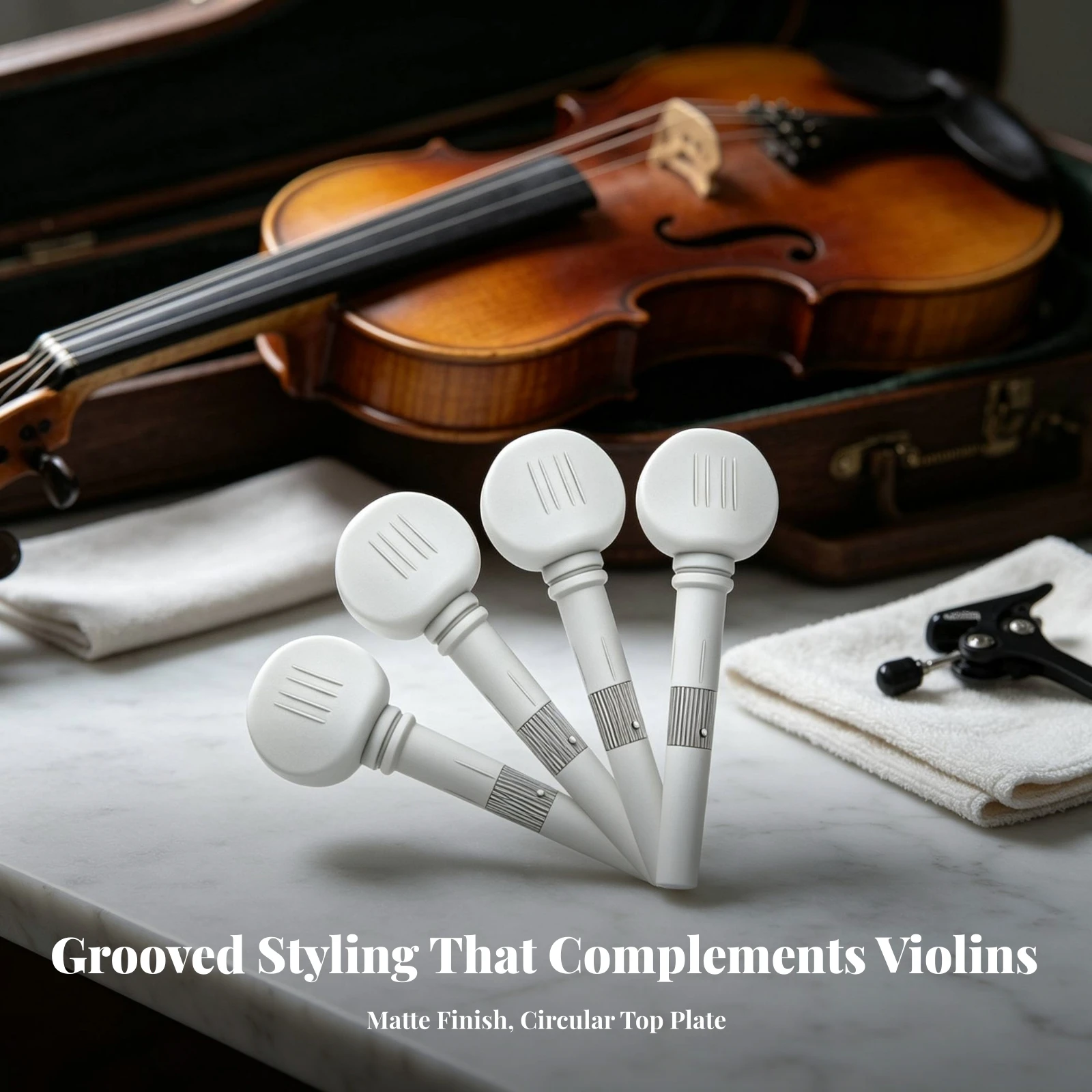 4 Pieces Instrument Hardware Incremental Adjustment Mechanical Violin Tuning Peg Machine Head Compact for Luthiers