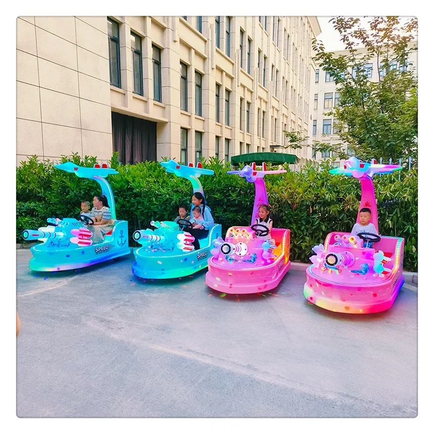 Two Person Electric Bumper Car Children's Simulated warship Square Park toy car new design factory direct sale