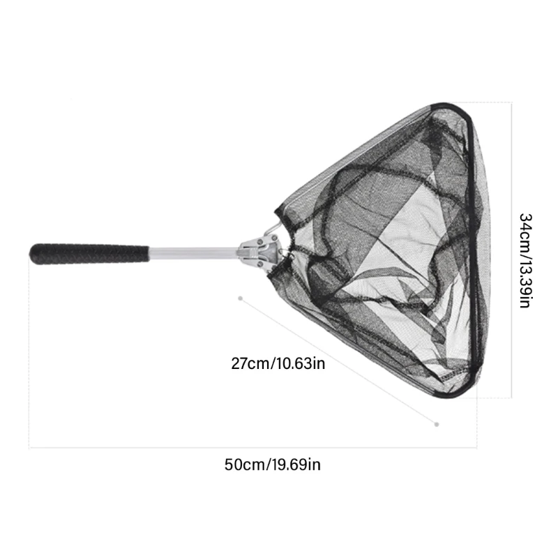 Y1UB Aluminum Alloy Frame Fishing Landing Net NonSlip Folding Fishing Net for Safe Fish Catching and Releasing Easy to Use