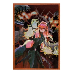 레이저 홀로그램 플래시 애니메이션 카드 슬리브, YGO/TCG 탑 로딩, 만화 데크 실드 카드 커버, 63 × 90mm, 50 개